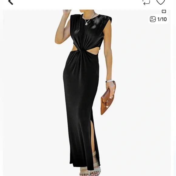 Prinbara Women’s side cut out maxi dress in Orange size Large - Picture 10 of 11